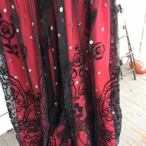 Red and black dress